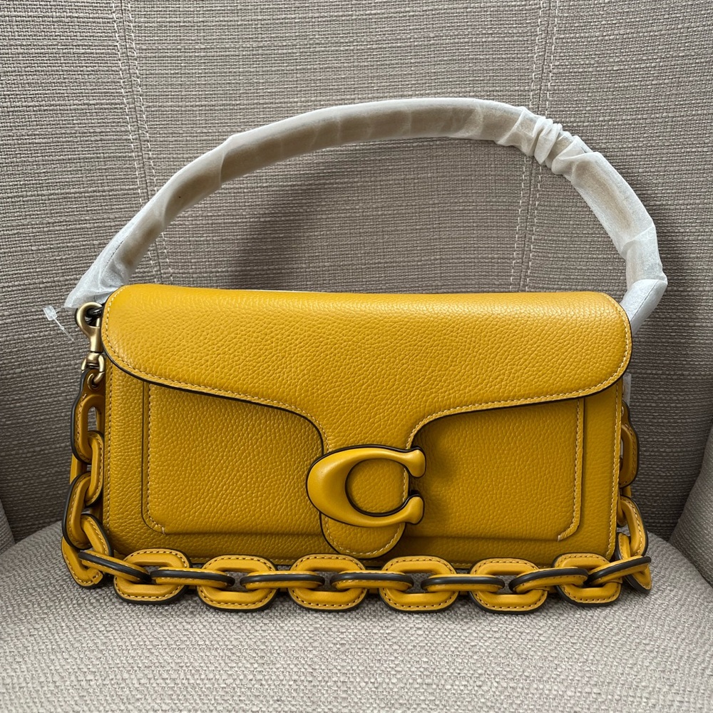 Coach Tabby Shoulder Bag in Colour Yellow Gold New